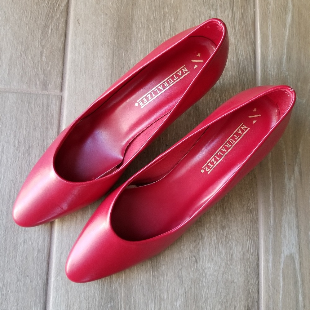 Naturalizer Red Leather Heels, NWOT